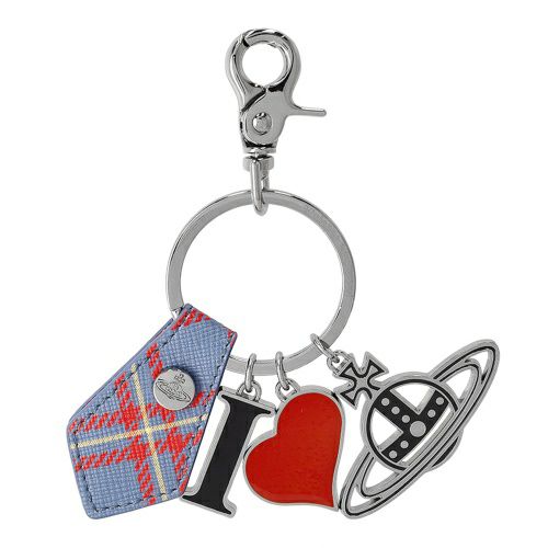 ヴィヴィアンウエストウッド キーリング レディース SAFFIANO PRINTED マルチカラー Vivienne Westwood 8203011EU S0022 BLUE/ORANGE TARTAN