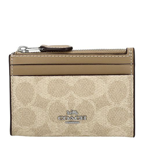 コーチ アウトレット コインケース カードケース レディース ミニ スキニー ID ケース・シグネチャー キャンバス ブラウン COACH OUTLET CW870 SVPWH サンド/トープ
