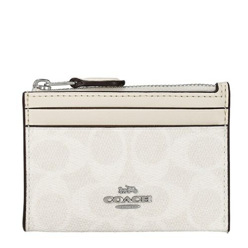 コーチ アウトレット コインケース カードケース レディース ミニ スキニー ID ケース・シグネチャー キャンバス ホワイト COACH OUTLET CW870 SVXU5