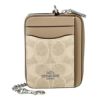 コーチ アウトレット コインケース カードケース レディース ジップ カード ケース・シグネチャー キャンバス ブラウン COACH OUTLET CW883 SVPWH サンド/トープ