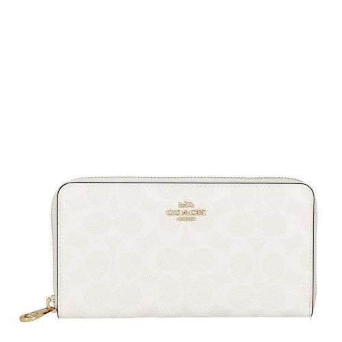 コーチ アウトレット 長財布 レディース ロング ジップ アラウンド ウォレット・シグネチャー キャンバス ホワイト COACH OUTLET CW778 IMXU5 ホワイト/チョーク