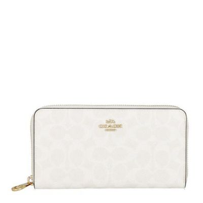 購入者決定 COACH 長財布 コーチ ラウンドファスナー ウォレット白ホワイト COACH コーチ ラウンドファスナー長財布 シグネチャー