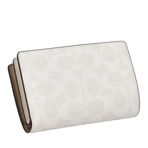 コーチ アウトレット 二つ折り財布 レディース ミディアム コーナー ジップ ウォレット・シグネチャー キャンバス ホワイト COACH OUTLET CW786 IMXU5 ホワイト/チョーク