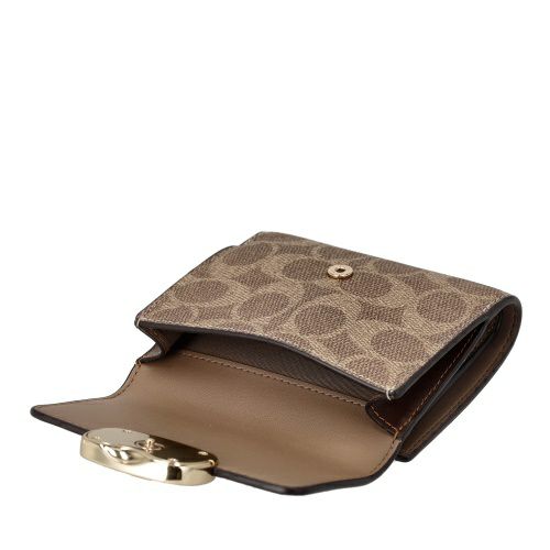 コーチ アウトレット 二つ折り財布 レディース エライザ スモール ウォレット・シグネチャー キャンバス ブラウン COACH OUTLET CW801 IMXHE タン/ブラウン