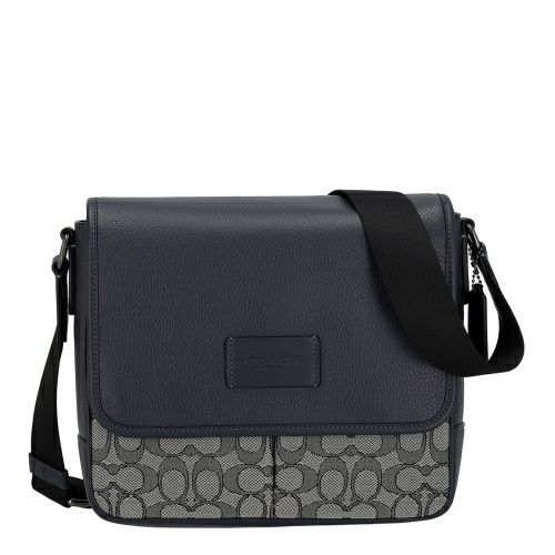 コーチ アウトレット ショルダーバッグ メンズ スプリント マップ バッグ 25・シグネチャー ジャカード ブラック COACH OUTLET CE534 QBV41 ネイビー/ミッドナイト