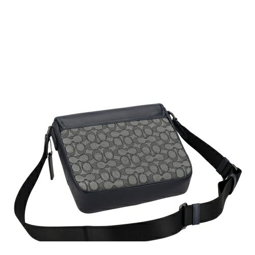 コーチ アウトレット ショルダーバッグ メンズ スプリント マップ バッグ 25・シグネチャー ジャカード ブラック COACH OUTLET CE534 QBV41 ネイビー/ミッドナイト