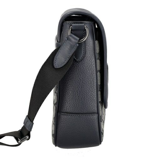 コーチ アウトレット ショルダーバッグ メンズ スプリント マップ バッグ 25・シグネチャー ジャカード ブラック COACH OUTLET CE534 QBV41 ネイビー/ミッドナイト