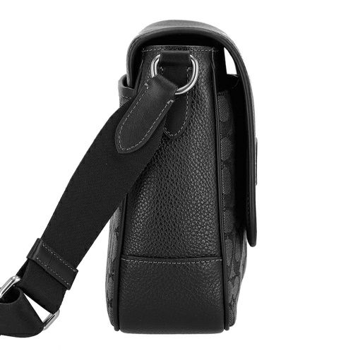 コーチ アウトレット ショルダーバッグ メンズ スプリント マップ バッグ 25・シグネチャー ジャカード ブラック COACH OUTLET CE534 SVO1U チャコール/ブラック