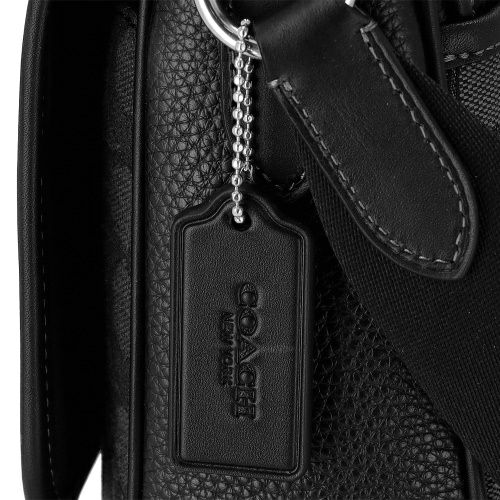 コーチ アウトレット ショルダーバッグ メンズ スプリント マップ バッグ 25・シグネチャー ジャカード ブラック COACH OUTLET CE534 SVO1U チャコール/ブラック