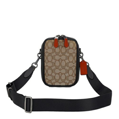 コーチ アウトレット ショルダーバッグ メンズ スタントン クロスボディ・シグネチャー ジャカード ブラウン COACH OUTLET CH097 QBV1R