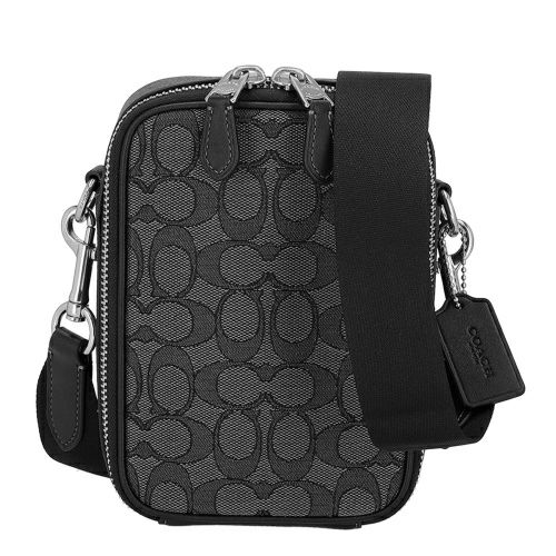 コーチ アウトレット ショルダーバッグ メンズ スタントン クロスボディ・シグネチャー ジャカード ブラック COACH OUTLET CH097 SVO1U チャコール/ブラック