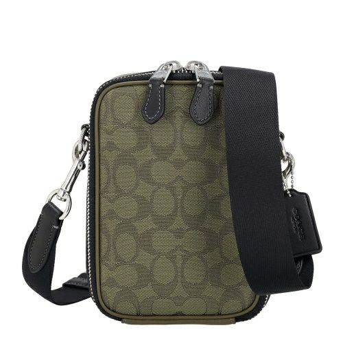 コーチ アウトレット ショルダーバッグ メンズ スタントン クロスボディ・シグネチャー ジャカード グリーン COACH OUTLET CH097 SVVFE