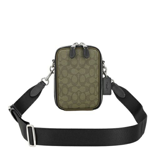 コーチ アウトレット ショルダーバッグ メンズ スタントン クロスボディ・シグネチャー ジャカード グリーン COACH OUTLET CH097 SVVFE