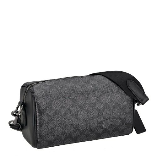 コーチ アウトレット ショルダーバッグ メンズ アクセル クロスボディ バッグ・シグネチャー キャンバス ブラック COACH OUTLET CV762 QBMI5 チャコール/ブラック