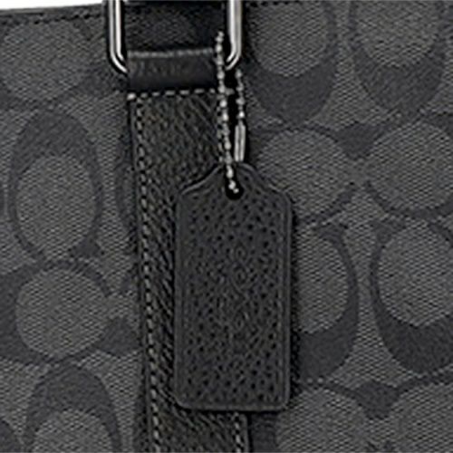 コーチ アウトレット トートバッグ メンズ ハドソン ダブル ハンドル トート・シグネチャー キャンバス ブラック COACH OUTLET CR385 QBMI5 チャコール/ブラック