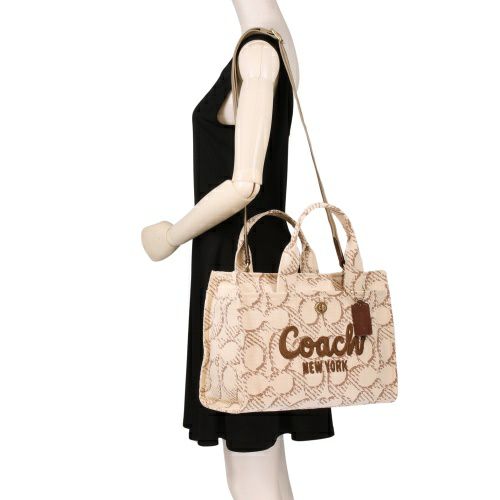 コーチ ハンドバッグ レディース ハンド・トートバッグ シグネチャー ロゴ カーゴ トート ホワイト COACH CAM70 B4/NP