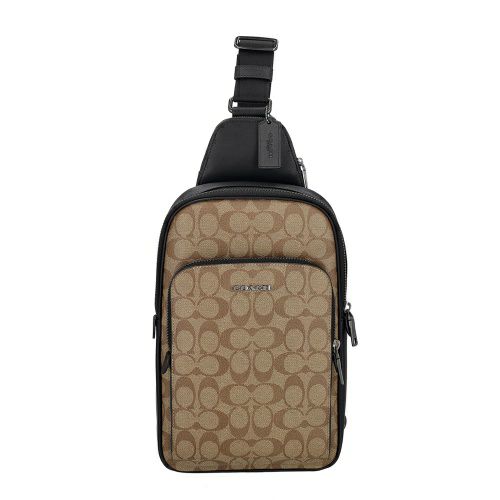 コーチ アウトレット ボディバッグ メンズ イーサン パック・シグネチャー キャンバス ブラウン COACH OUTLET CO910 QBKHA カーキ