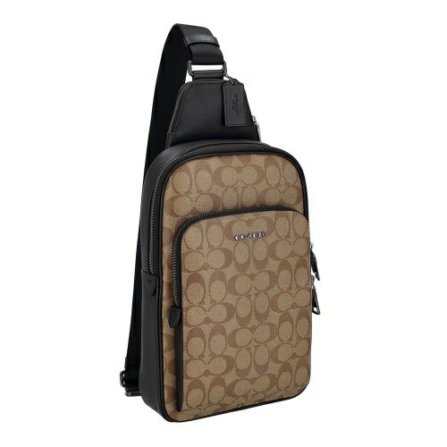 コーチ アウトレット ボディバッグ メンズ イーサン パック・シグネチャー キャンバス ブラウン COACH OUTLET CO910 QBKHA カーキ