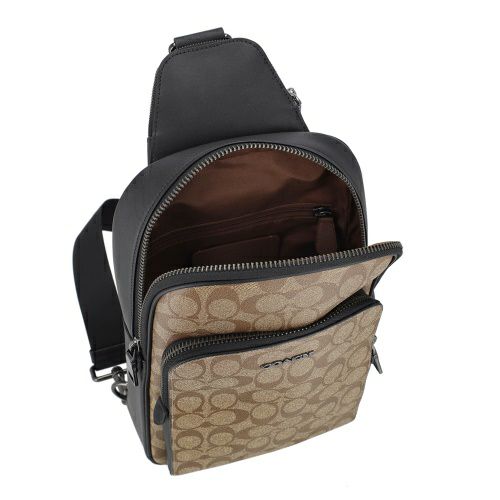 コーチ アウトレット ボディバッグ メンズ イーサン パック・シグネチャー キャンバス ブラウン COACH OUTLET CO910 QBKHA カーキ