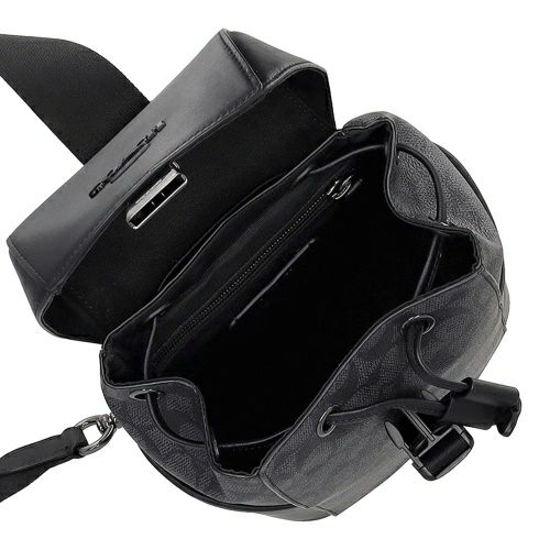 コーチ アウトレット ボディバッグ メンズ レーサー パック・シグネチャー キャンバス ブラック COACH OUTLET CT712 QBMI5 チャコール/ブラック