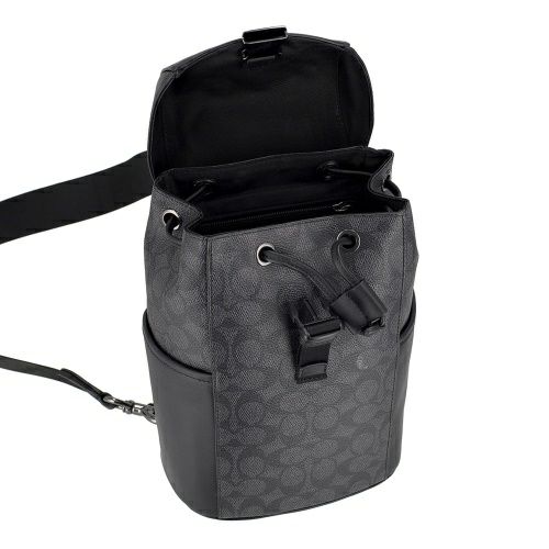 コーチ アウトレット ボディバッグ メンズ レーサー パック・シグネチャー キャンバス ブラック COACH OUTLET CT712 QBMI5 チャコール/ブラック