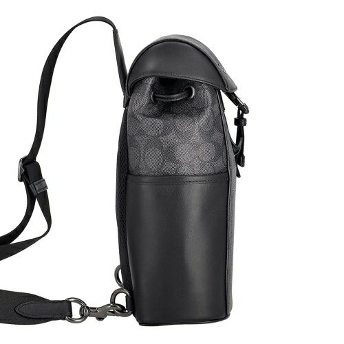 コーチ アウトレット ボディバッグ メンズ レーサー パック・シグネチャー キャンバス ブラック COACH OUTLET CT712 QBMI5 チャコール/ブラック
