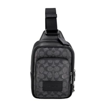 コーチ アウトレット ボディバッグ メンズ シグネチャー ブラック COACH OUTLET CV763 QBMI5 チャコール/ブラック