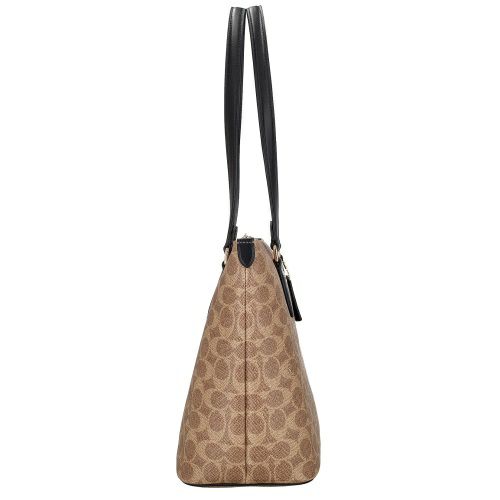 コーチ アウトレット トートバッグ レディース ギャラリー トート バッグ・シグネチャー キャンバス ブラウン COACH OUTLET CW381 IMQRX ベージュ/ブラック