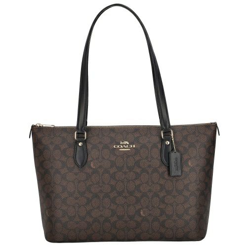 コーチ アウトレット トートバッグ レディース ギャラリー トート バッグ・シグネチャー キャンバス ブラウン COACH OUTLET CW381 IMXAQ ウォルナット/ブラック