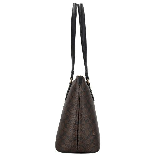 コーチ アウトレット トートバッグ レディース ギャラリー トート バッグ・シグネチャー キャンバス ブラウン COACH OUTLET CW381 IMXAQ ウォルナット/ブラック