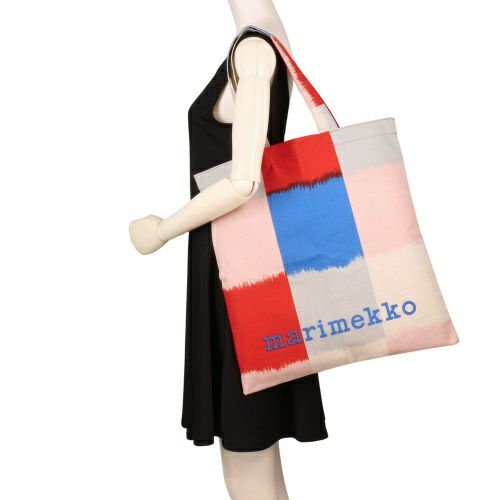 マリメッコ トートバッグ レディース Vankka Ostjakki Placement マルチカラー marimekko 093983 350 Light Pink/Blue/Red