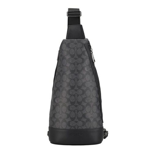 コーチ アウトレット ボディバッグ メンズ ドミニク スリング パック・シグネチャー キャンバス ブラック COACH OUTLET CY801 QBMI5 チャコール ブラック