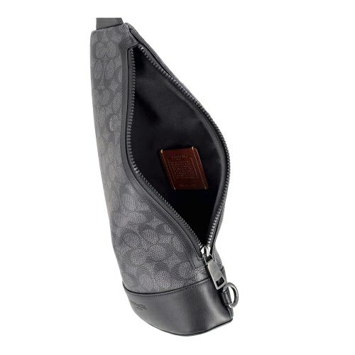コーチ アウトレット ボディバッグ メンズ ドミニク スリング パック・シグネチャー キャンバス ブラック COACH OUTLET CY801 QBMI5 チャコール ブラック