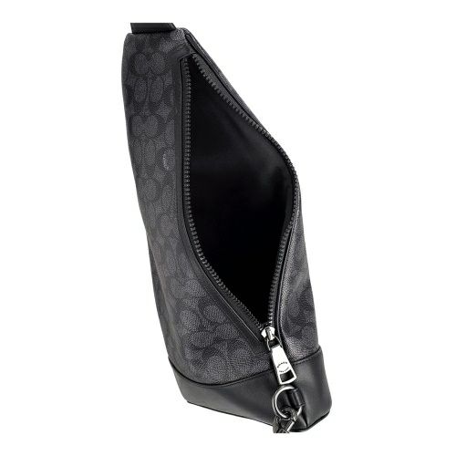 コーチ アウトレット ボディバッグ メンズ ドミニク スリング パック・シグネチャー キャンバス ブラック COACH OUTLET CY801 QBMI5 チャコール ブラック