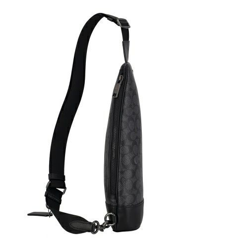 コーチ アウトレット ボディバッグ メンズ ドミニク スリング パック・シグネチャー キャンバス ブラック COACH OUTLET CY801 QBMI5 チャコール ブラック