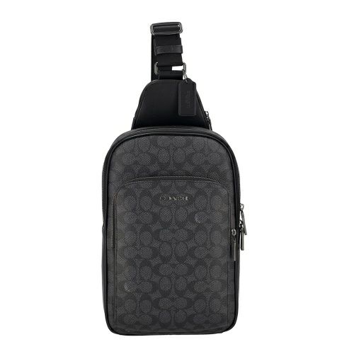 コーチ アウトレット ボディバッグ メンズ イーサン パック・シグネチャー キャンバス ブラック COACH OUTLET CZ393 QBMI5