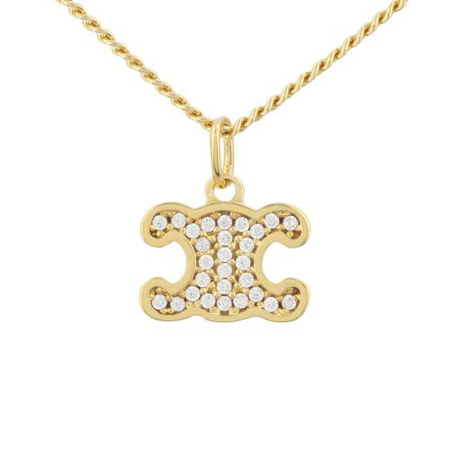 セリーヌ ネックレス レディース トリオンフ ラインストーン ネックレス ゴールド CELINE 460GB6BZI 35OR GOLD