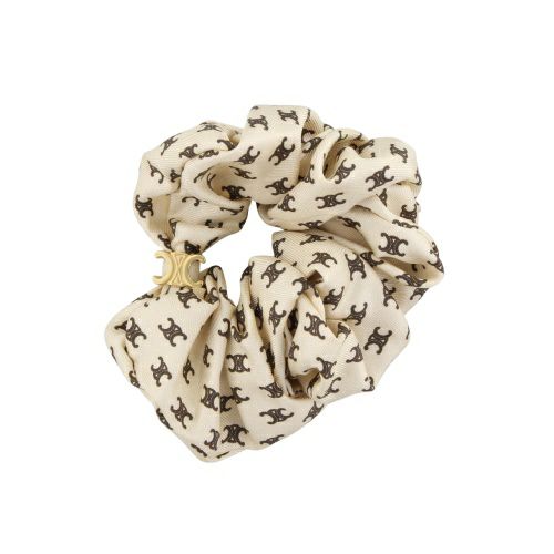 セリーヌ シュシュ ヘアアクセサリー レディース トリオンフ ブラウン CELINE 461DK2SIB 18LV VANILLA/CHESTNUT