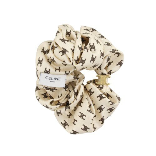 セリーヌ シュシュ ヘアアクセサリー レディース トリオンフ ブラウン CELINE 461DK2SIB 18LV VANILLA/CHESTNUT