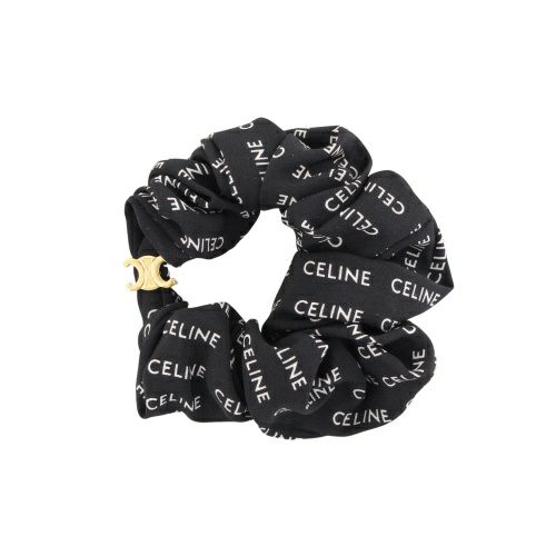 セリーヌ シュシュ ヘアアクセサリー レディース トリオンフ ブラック CELINE 46Y352SIB 35OB GOLD/BLACK