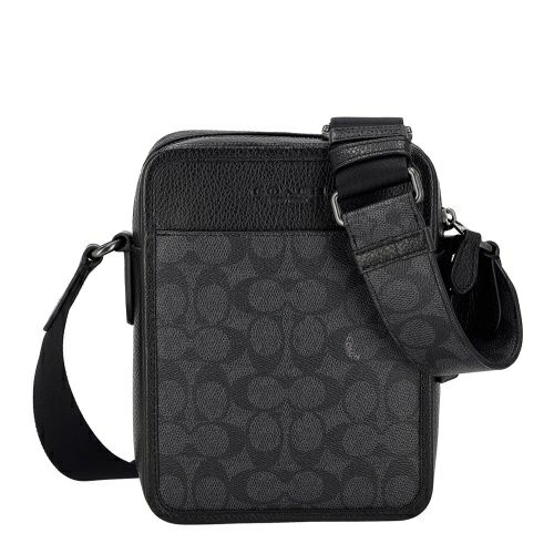 コーチ アウトレット ショルダーバッグ メンズ サリバン クロスボディ バッグ・シグネチャー キャンバス ブラック COACH OUTLET CAT78 QBMI5 チャコール ブラック