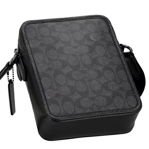 コーチ アウトレット ショルダーバッグ メンズ サリバン クロスボディ バッグ・シグネチャー キャンバス ブラック COACH OUTLET CAT78 QBMI5 チャコール ブラック