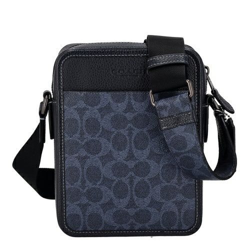 コーチ アウトレット ショルダーバッグ メンズ サリバン クロスボディ バッグ・シグネチャー キャンバス ネイビー COACH OUTLET CAT78 QBN2V デニム/ミッドナイトネイビー