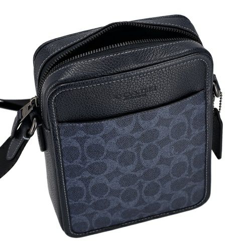 コーチ アウトレット ショルダーバッグ メンズ サリバン クロスボディ バッグ・シグネチャー キャンバス ネイビー COACH OUTLET CAT78 QBN2V デニム/ミッドナイトネイビー