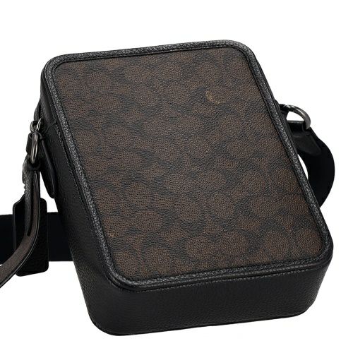 コーチ アウトレット ショルダーバッグ メンズ サリバン クロスボディ バッグ・シグネチャー キャンバス ブラウン COACH OUTLET CAT78 QBXAM ウォルナットブラウン/ブラック