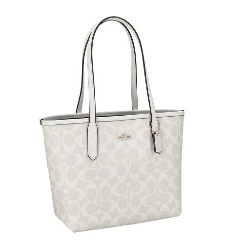 コーチ アウトレット トートバッグ レディース ミニ シティ トート・シグネチャー キャンバス ホワイト COACH OUTLET CN733 IMRFF グレイシャーホワイト