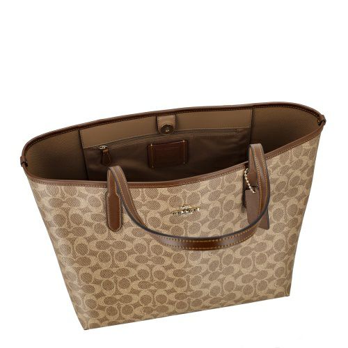コーチ アウトレット トートバッグ レディース シティ トート バッグ・シグネチャー キャンバス ブラウン COACH OUTLET CV976 IMXHE タン/ブラウン