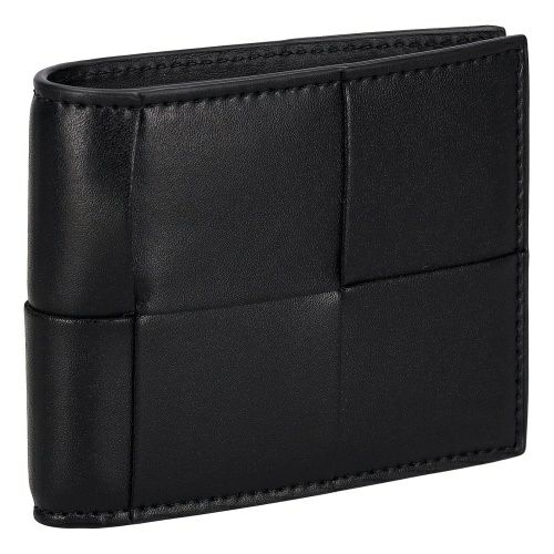 ボッテガヴェネタ 二つ折り財布 メンズ マキシイントレチャート MAXI INTRECCIATO ブラック BOTTEGA VENETA 649603 V47V1 8803