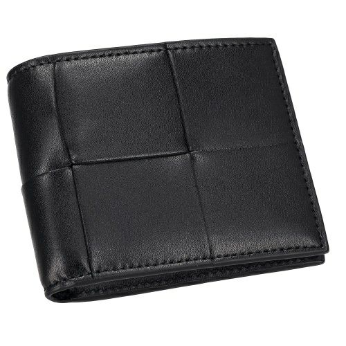 ボッテガヴェネタ 二つ折り財布 メンズ マキシイントレチャート MAXI INTRECCIATO ブラック BOTTEGA VENETA 649603 V47V1 8803