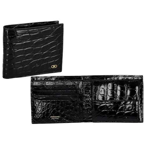 フェラガモ 二つ折り財布 メンズ ブラック FERRAGAMO 661454 776001 NERR
